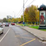 Домодедовская  улица, дом 25    универмаг «Белград», аптека «Ригла», супермаркет  «Перекресток», Сбербанк, ювелирные магазины «Серебряные  Грани», «Яшма Золото», пиллар 1,4х3,0, Статика, сторона A